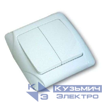 Выключатель 2-кл. СП Маргарита 10А IP20 бел. UNIVersal М0023