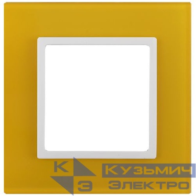 Рамка 1-м 14-5101-21 стекло Elegance желт.+бел. ЭРА Б0034476