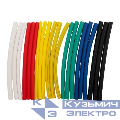 Трубка термоусадочная PTT 4/2-10-21 SET7 (ТУТнг 4/2) набор 7 цветов по 3шт 10см (уп.21шт) JazzWay 5075801