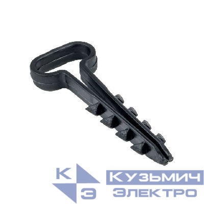 Дюбель-хомут d6х14мм для плоского кабеля черный (уп.100шт) PROxima EKF plc-cd1-6x14b
