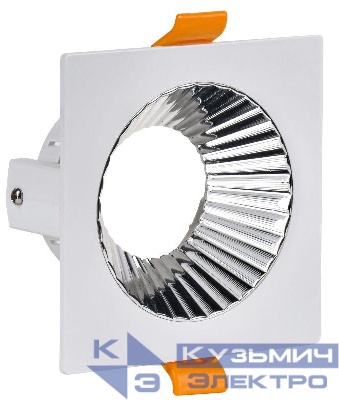 Светильник 4109 встраиваемый поворотный GU10 бел./хром пласт. IEK LT-UVB0-4109-GU10-1-K23