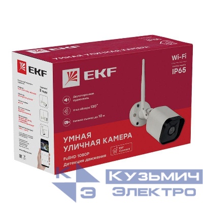 Камера уличная Умная Connect IP65 Wi-Fi EKF scwf-ex