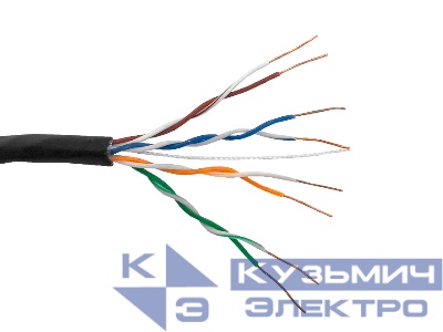 Кабель UTP4 cat.5е Cu PE NETKO Optima Bronze, одножильный, 305м, наружный, Проходит Fluke тест, черный