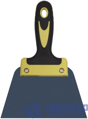 Шпатель фасадный "Мастер" пружинная колоризованная сталь двухкомпонентн. ручка плоский 150мм FIT 06461