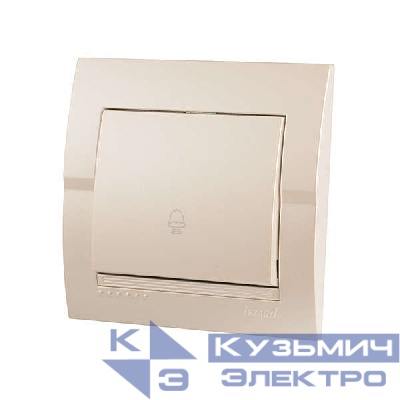 Кнопка звонка Deriy жемчуж./бел. метал. LEZARD 702-3030-103