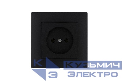 Розетка 1-м Karea RIZZ STAR без заземл. чер. Makel 88054022