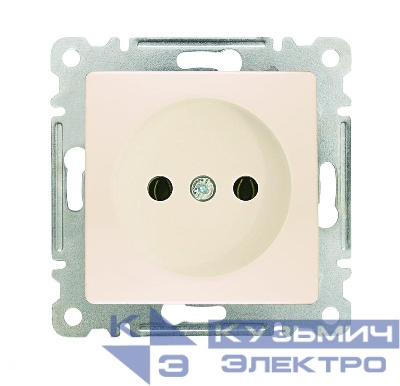 Розетка 1-м СП Lillium 10А без заземл. с панелью механизм крем. Makel 30010022