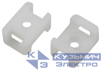 Площадка под хомуты 22х16мм с монтажным отверст. М4 NO-225-305 бел. (уп.50шт) Эра Б0066716