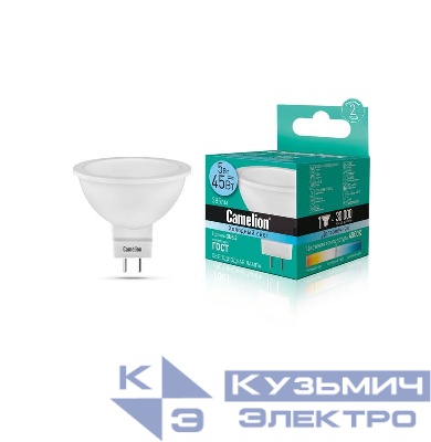 Лампа светодиодная LED5-S108/845/GU5.3 5Вт 4500К бел. GU5.3 385лм 220-240В Camelion 12042