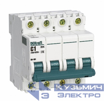 Выключатель автоматический модульный 4п C 1А 4.5кА ВА-101 DEKraft 11085DEK