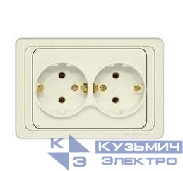 Розетка 2-м СП Валери 16А с заземл. сл. кость UNIVersal Б-В0128