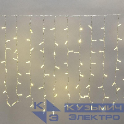 Гирлянда светодиодная "Светодиодный Дождь" 2х0.8м 160LED тепл. бел. 10Вт 230В IP65 провод прозр. (нужен шнур питания 303-500-1) Neon-Night 235-106