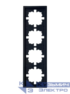 Рамка 4-мест. горизонт. ZIMA черн. бархат LEZARD 704-4200-149