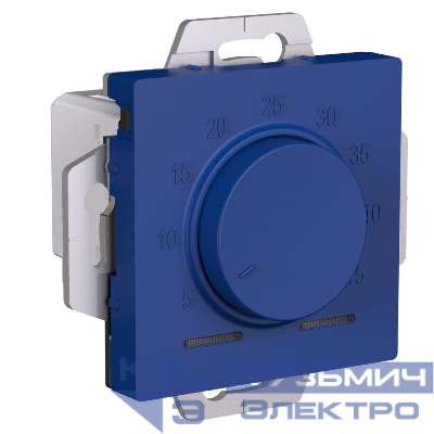 Термостат теплого пола электронный AtlasDesign 10А с датчиком механизм аквамарин SE ATN001135