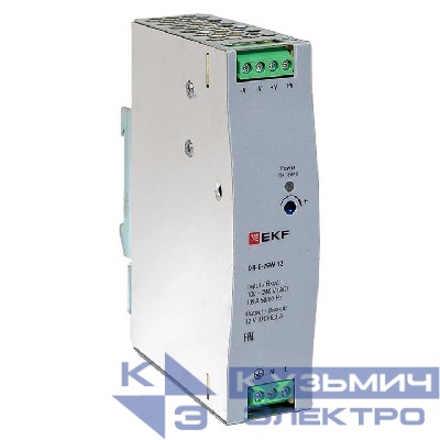 Блок питания на DIN-рейку 75Вт Uвх ~ 220В AC Uвых - 12В DC постоянного тока EKF DR-E-75W-12