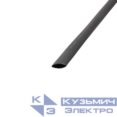 Трубка термоусадочная двустенная клеевая 12.7/6.35 (2:1) черн. 1м (уп.10шт) Rexant 26-2105