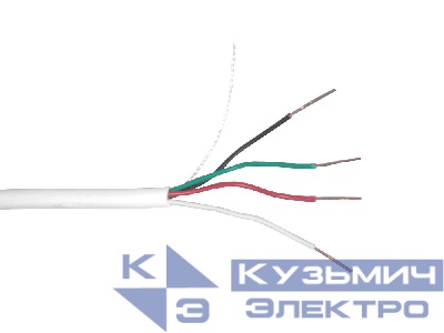 Кабель сигнальный, неэкранированный 4*0.5мм 100м, алюминий, пластиковая катушка, белый NETKO Optima