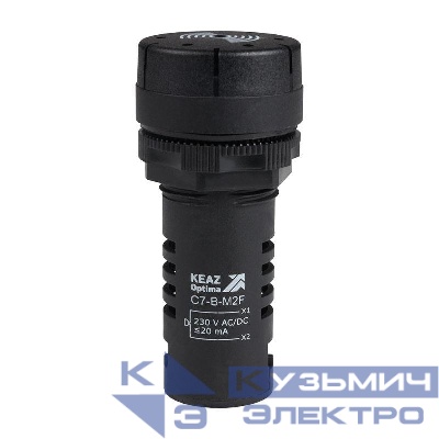 Зуммер с пульсирующим сигналом OptiSignal Compact D22 С7-B-M2F черн. 230В AC/DC КЭАЗ 362180