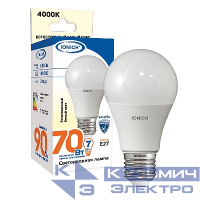 Лампа светодиодная ILED-SMD2835-A55-7-630-220-4-E27 IONICH 1613