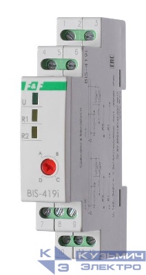 Реле импульсное BIS-419i (установка на DIN-рейку; 4 режима работы; управление двумя нагрузками; для нагрузки с больш. пусков. током (160А/20мс)) F&F EA01.005.021