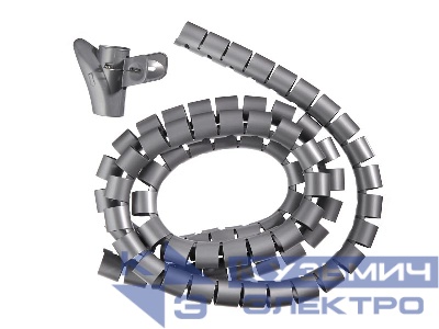 Органайзер  для проводов с инструментом для укладки, ID-30mm, 2м, пластик, серый NETKO Optima