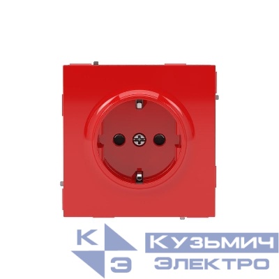Розетка силовая KANT 2P+E защ. шторки красн. сатин DKC 7001003