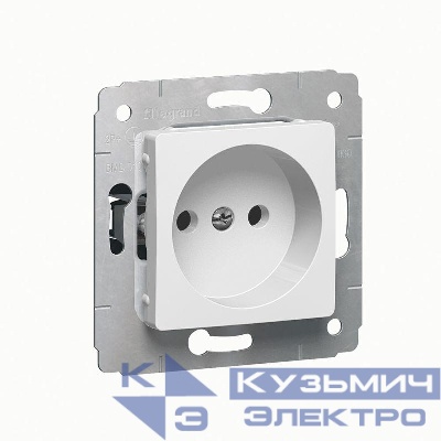 Розетка 1-м СП Cariva 16А IP20 2P бел. (DIY-упак.) Leg 695945