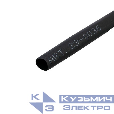 Трубка термоусаживаемая 6.0/3.0мм черн. ролик 2.44м Rexant 29-0036