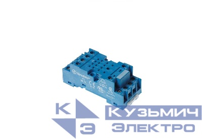 Розетка с винтовыми клеммами (под шайбу) для реле 55.32; 55.34 таймера 85.02; 85.04; модули 99.01; в компл. метал. клипса 094.71 син. FINDER 94749SMA