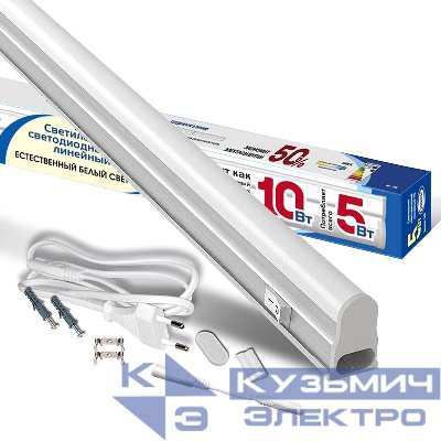 Светильник светодиодный ILED-СПБТ5-300-5-450-230-4-IP40 5Вт 4000К IP40 450лм 230В 300мм Т5 линейный IONICH 1565