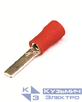 Наконечник изол. штыревой плоский 0.25-1.5кв.мм А=2.5мм кр. (уп.100шт) DKC 2A11LP