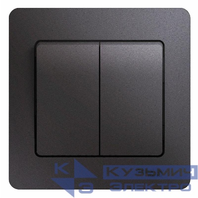 Выключатель 2-кл. СП Glossa 10А IP20 (сх. 5) 10AX в сборе графит SE GSL001352