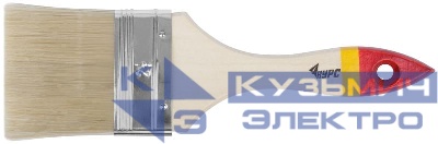 Кисть флейцевая "Модерн" 2.5дюйм (63мм) искусственная щетина деревянная ручка КУРС 00866