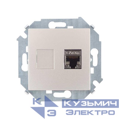 Розетка компьютерная Simon15 RJ45 кат.6A AMP FTP шампань Simon 1591563-034