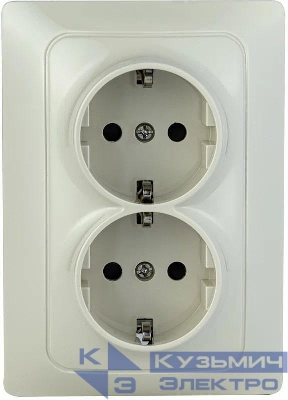 Розетка 2-м СП Bravo 16А 250В с заземл. защ. шторки механизм беж. GUSI С10Р6-003