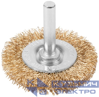 Щетка для дрели тип "Плоская" латун. витая проволока 0.3мм 50мм блист. Profi Cutop 82-914