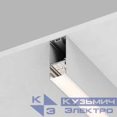 Профиль накладной/подвесной CAB267 36х67 L2000 в комплекте 2 заглушки 4 крепежа алюм. серебр. FERON 10378