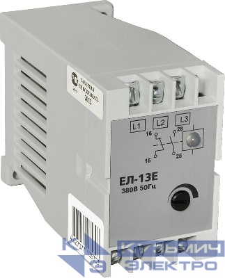 Реле контроля трехфазного напряжения ЕЛ-13Е 380В 50Гц задержка срабатывания 0.1-10с ток контактов исполнительного реле 5А 2п УХЛ4 Реле и Автоматика A8222-77135303