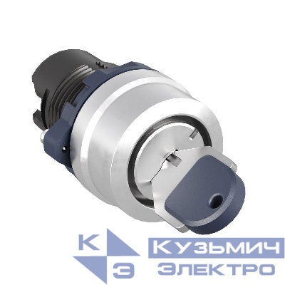 Головка переключателя с ключом на 2 положения с фиксацией стандартная ручка алюм. черн. DKC M22S-KL2A