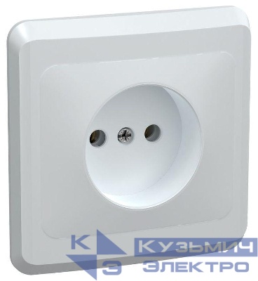 Розетка 1-м СП Вега РС10-2-ВБ 10А IP20 без заземл. без защ. шторок бел. GENERICA ERV10-K01-10-DM