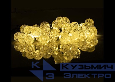 Светильник светодиодный садовый SLR-G05-30Y гирлянда шарики желт. на солнечн. батарее ФАZА 5033368