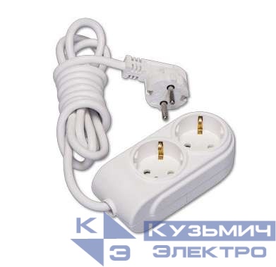 Удлинитель 2х7м с заземл. 16А IP20 защ. шторки Makel N2210073