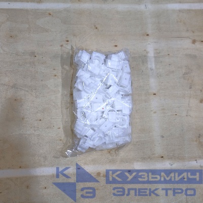 Крепеж-клипса для сантехнических труб для монтажных пистолетов (20 мм, белый, 100 шт/уп)