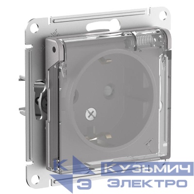 Розетка AtlasDesign Aqua 16А IP44 с заземл. защ. шторки с прозр. крышкой механизм алюм. SE ATN440346