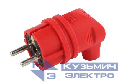 Вилка 90град. V9-RED-IP44 16А IP44 с заземл. каучук красн. Эра Б0044549