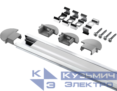 Профиль алюминиевый 95 328 NPR-03-SET врезной с рассеивателем (поликарбонат) для СД ленты NAVIGATOR 95328