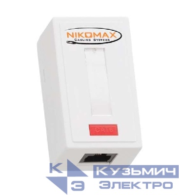 Розетка 1 порт кат.6 (класс E) 250МГц RJ45/8P8C 110/KRONE T568A/B на печатной плате неэкран. бел. NIKOMAX NMC-WO1UE2-WT