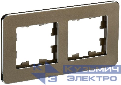 Рамка 2-м BRITE РУ-2-1-Бр метал. латунь RE IEK BR-M22-M-01-K49
