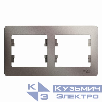 Рамка 2-м Glossa горизонт. платина SE GSL001202