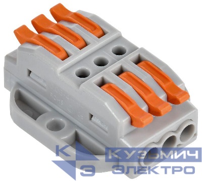 Клемма строительно-монтажная СМК 222-4133P (уп.4шт) IEK UKZ20-4133P-004